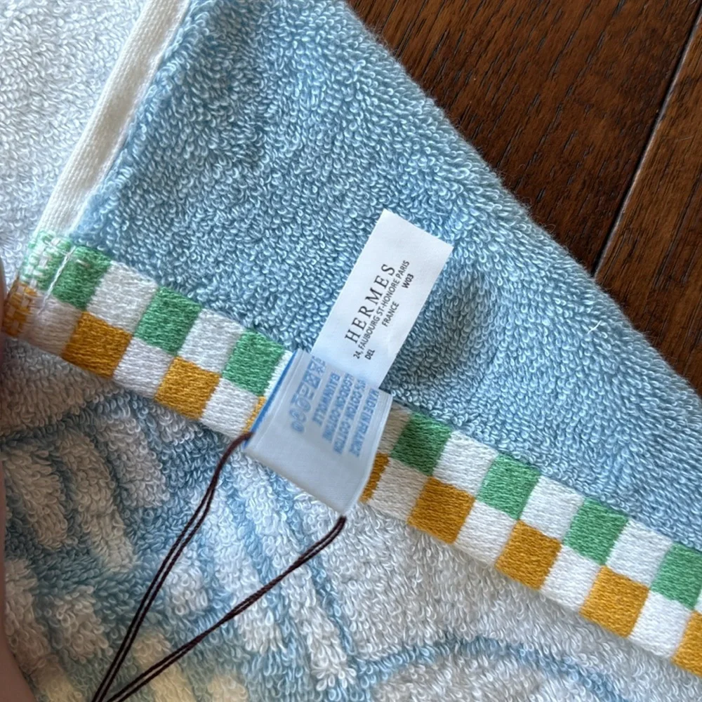 Hermes Blue Horse Towel NWT